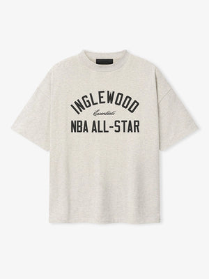 Grey Essentials Inglewood x All Star Weekend ’26 90s tee featuring vintage-inspired text and casual streetwear style