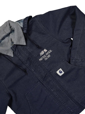 Carhartt WIP x New Balance Arcan navy hooded jacket recreated for everyday outerwear wear