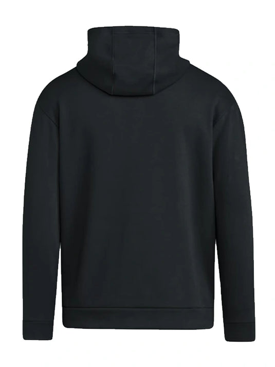 Black fleece pullover hoodie commemorating Indiana Hoosiers 2025 National Champions with recreated bold graphics