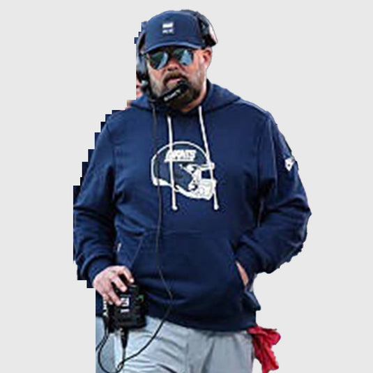 Brian Daboll New York Giants Nike Sideline Standard Issue Alt 2 Dri-FIT Hoodie in team colors.