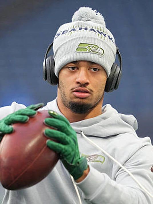 Recreated Seattle Seahawks Nike Rivalries 2025 sideline hoodie in grey with Standard Issue styling