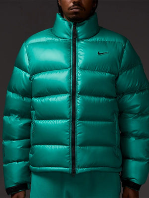 Unisex Nocta x Nike 2025 green puffer down jacket recreated with a warm, padded build.