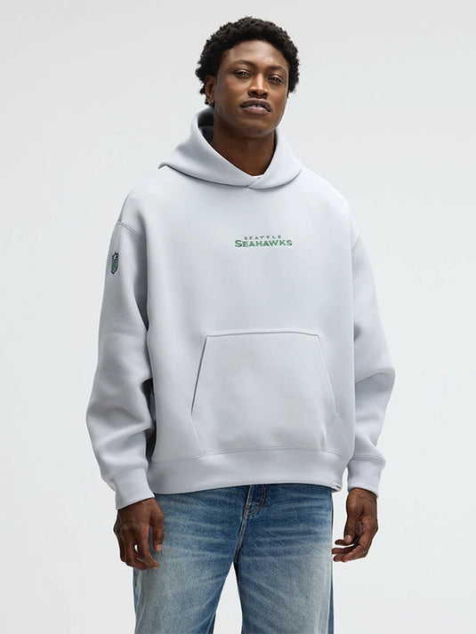 Nike Seattle Seahawks 2025 Rivalries grey hoodie crafted from soft tech fleece for lightweight warmth and comfort.