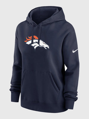 Navy Denver Broncos 2025 Nike sideline pullover fleece hoodie recreated for season-ready layering