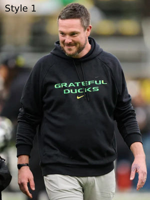 Nike Oregon Ducks black Grateful Dead pullover hoodie from the Sideline collection.