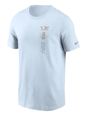 RECREATED Nike Super Bowl LX Ultra 2026 crewneck t-shirt in light blue with soft cotton construction and casual fit