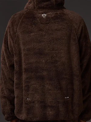 Unisex brown Nocta x Nike Chalet Polar Hoodie crafted from premium faux fur for everyday wear.