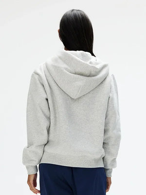 Parke 2026 Varsity Zip Up Hoodie featuring cozy fleece texture, full zip closure, and understated modern athletic styling