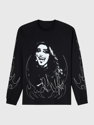 OVO x WWE Long-Sleeve T-Shirt showcasing Rhea Ripley design elements with comfortable everyday wear feel