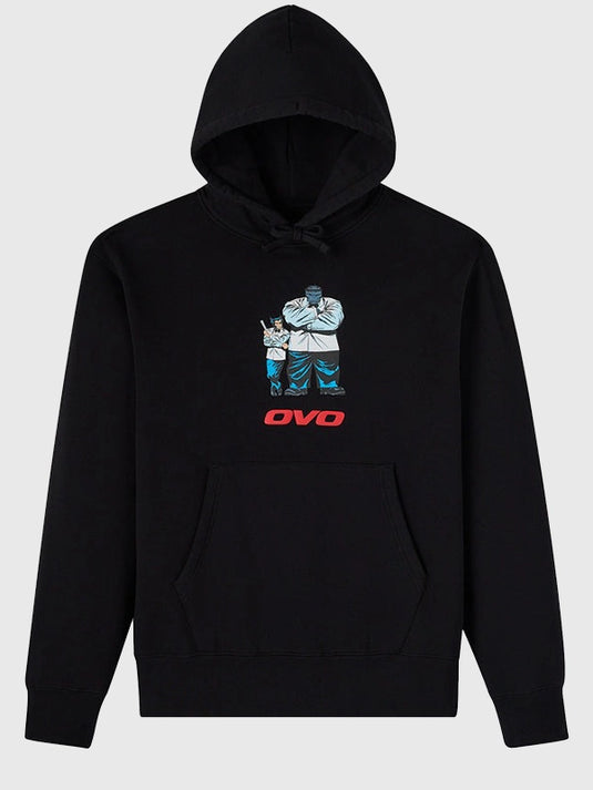 OVO x Marvel Mr. Fix It black pullover graphic hoodie recreation designed for comfort with bold printed detailing