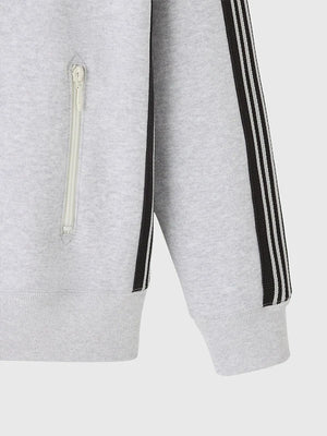 Unisex October’s Very Own x Needles 2026 full zip grey jacket crafted for mobility, comfort, and refined athletic aesthetic