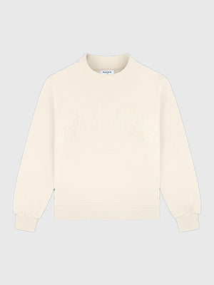 Parke 2026 fleece mockneck sweatshirt with varsity-inspired design and smooth monochrome finish