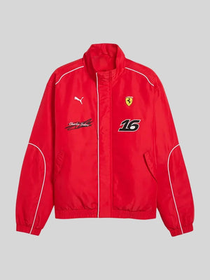 PUMA x Ferrari F1 Charles Leclerc track jacket in red crafted for comfort with classic track-style construction
