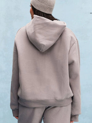 Parke 2026 grey varsity zip up hoodie in fleece designed for cozy layering and modern streetwear style