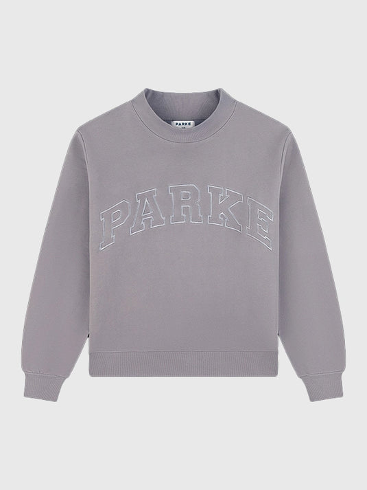Mockneck varsity fleece sweatshirt from Parke 2026 with a sleek monochrome design and refined structure