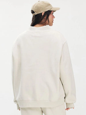 Monochrome varsity mockneck sweatshirt in fleece from Parke 2026 built for a clean, timeless look