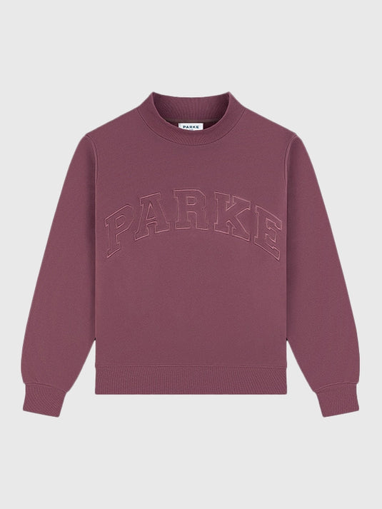 Parke 2026 varsity mockneck sweatshirt in soft fleece with a refined monochrome finish