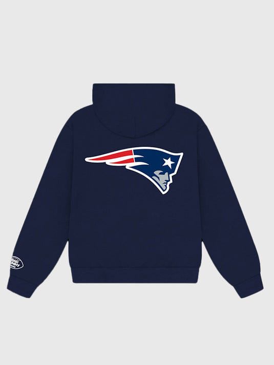 New England Patriots Bad Bunny collaboration hoodie in navy featuring a standout concho graphic