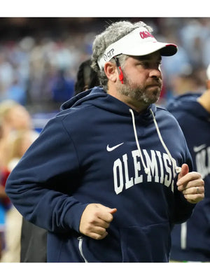 Pete Golding Ole Miss inspired Nike hoodie recreated in navy with soft fleece comfort
