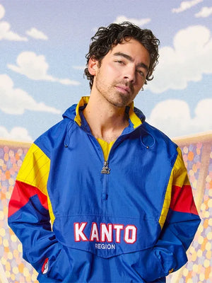 Pokémon x Target Kanto Starter Half-Zip Pullover Jacket featuring multicolor panel design and lightweight sporty construction