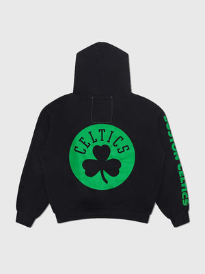 Recreated Aviator Nation Boston Celtics 2026 black pullover hoodie with cozy fleece construction and clean design