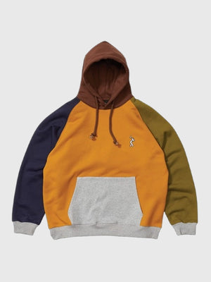 Recreated Concrete Boys Working Man colorblock raglan fleece pullover hoodie with soft brushed interior and relaxed streetwear fit