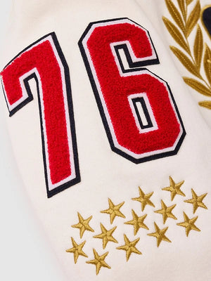 Fanatics USA 250th Anniversary RECREATED fleece pullover hoodie in cream combining comfort and style