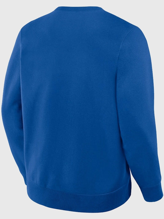 New York Giants Recreated Fanatics Royal Sweatshirt offering cozy fleece warmth and sporty appeal.