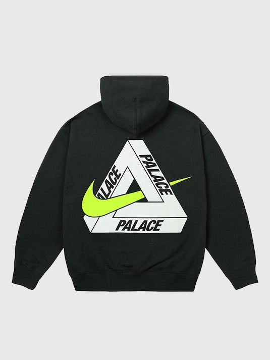 Black Palace x Nike Tri Swoosh hoodie made from soft fleece featuring sleek co-branding and casual comfort.