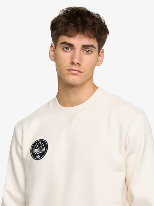 Recreation Adidas SPZL crewneck sweatshirt in off-white featuring soft interior and timeless athletic design.