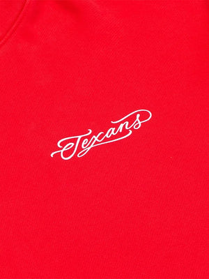 Houston Texans Fine Line red pullover hoodie recreated with Born x Raised streetwear influence