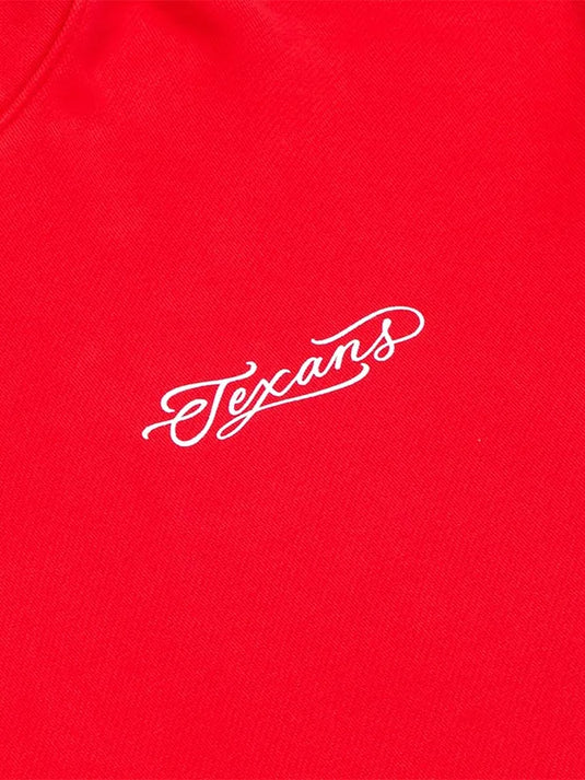 Houston Texans Fine Line red pullover hoodie recreated with Born x Raised streetwear influence