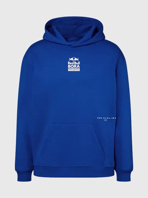 Recreated Red Bull BORA Hansgrohe 2026 lifestyle hoodie in royal blue with comfortable fit and standout logo detailing