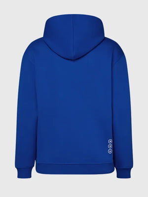 Recreated royal blue Red Bull BORA Hansgrohe 2026 hoodie with relaxed silhouette and refined graphic accents
