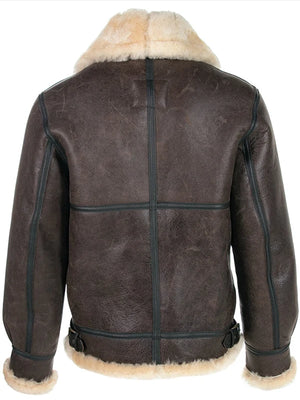 Resident Evil 4 Remake inspired Leon Kennedy B-3 bomber jacket crafted from genuine sheepskin leather with plush shearling trim Resident Evil 4 Remake