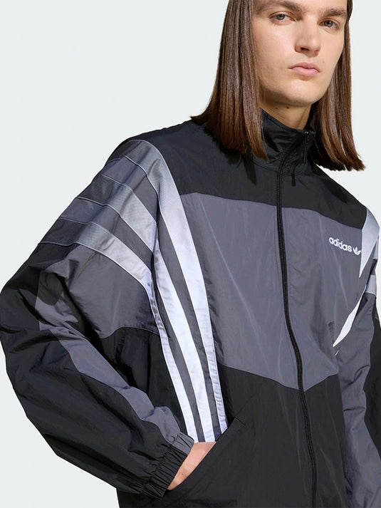 Recreated Adidas Laneway Lookbook 2026 Santiago full zip track jacket in black with a sleek athletic design