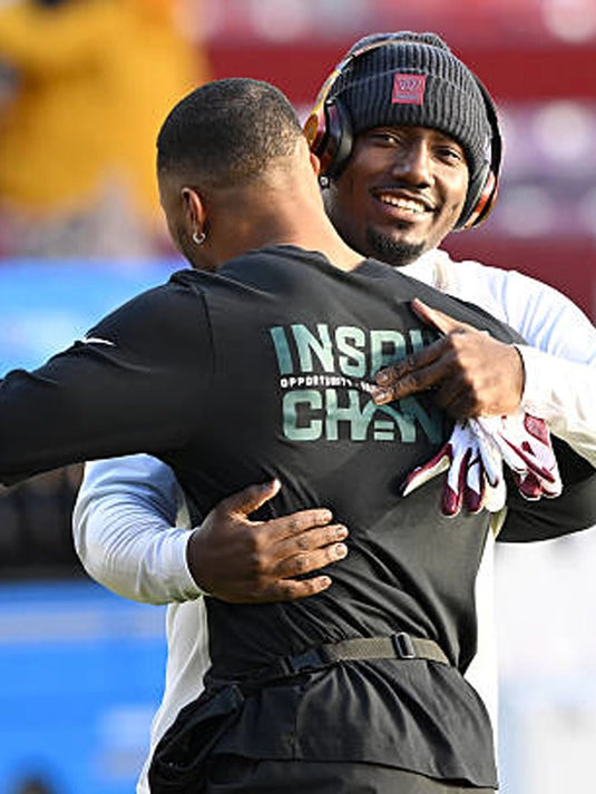 Philadelphia Eagles 2025 Inspire Change black long sleeve t-shirt featuring impactful message text