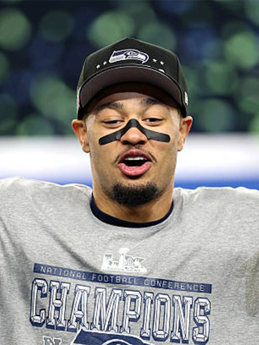 Grey Seattle Seahawks Nike t-shirt from the 2025 NFC Champions trophy locker room collection