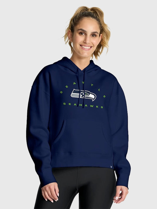 RECREATED Seattle Seahawks Fanatics Legacy pullover hoodie in navy with casual streetwear appeal