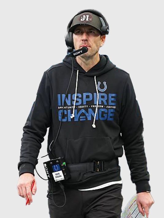 Shane Steichen Indianapolis Colts 2025 Inspire Change black hoodie featuring statement lettering and everyday comfort