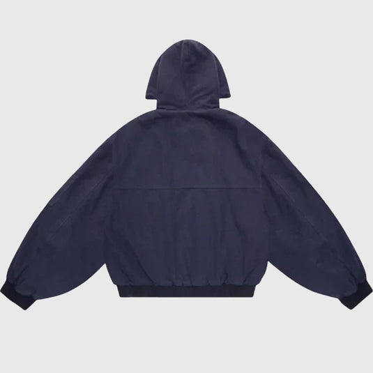 Shinzo Shige 15oz Navy Canvas Clasp Bomber Jacket