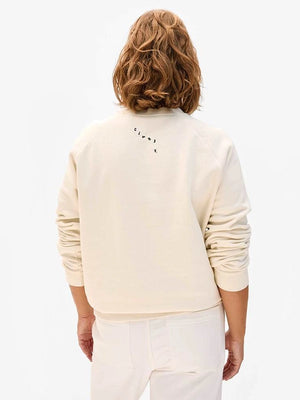 Liz Raison D’Etre RECREATED cream fleece sweatshirt from Shrinking S03 with clean casual styling