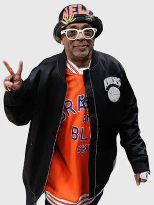 Spike Lee New York Knicks Bomber Jacket designed with classic satin construction and structured streetwear silhouette