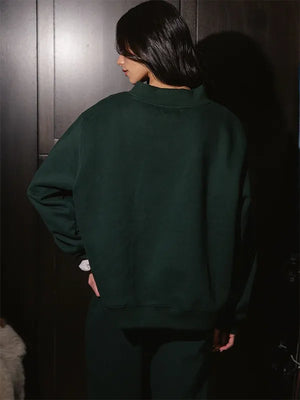 RECREATED Parke 2026 Sport Graphic Green Mockneck Fleece Sweatshirt crafted from cozy fleece material with modern athletic styling
