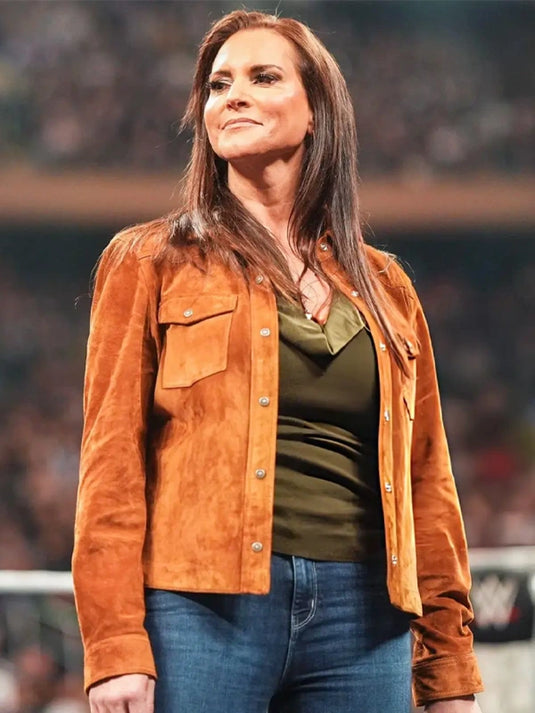 RECREATED Monday Night RAW 2026 Stephanie McMahon Brown Jacket designed with a structured fit and modern fashion-forward appeal
