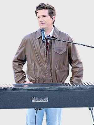 Super Bowl LX 2026 brown leather jacket capturing the musician’s ensemble from his anthem moment