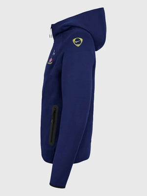 RECREATED Tottenham Spurs 2025/26 Nike T90 Navy Tech Fleece Hoodie crafted from smooth fleece fabric with a comfortable hooded design