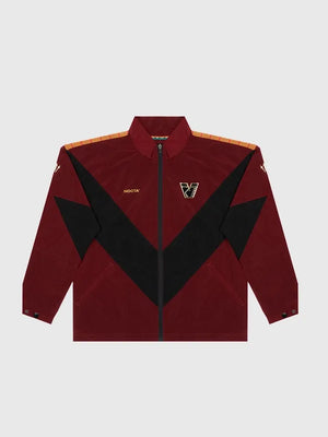 Recreated red Nike Nocta Venezia 25/26 full-zip track jacket with structured silhouette and clean athletic style