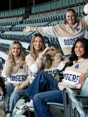 Women’s Night Dodgers Quarter Zip Sweatshirt with half-zip closure, ribbed cuffs, and relaxed casual fit