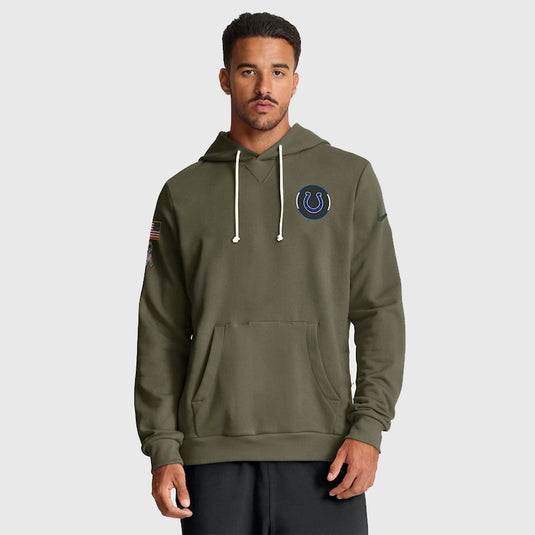 Coach Shane Steichen Olive Green Colts Hoodie designed for comfort and athletic performance.